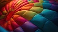 a close up of a colorful kite with many colors of the same color as it appears in the picture and it appears to be in the air Royalty Free Stock Photo