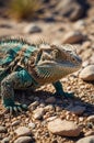 Close up portrait of beautiful Chuckwalla, is a lizard that is indigenous to arid regions Royalty Free Stock Photo