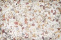 Colorful multicolored small gravel floor nature patterns texture for background , browm white and red Royalty Free Stock Photo