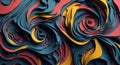 A close up of a colorful paper sculpture created with Generative AI technology
