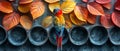 Close-up of a colorful parrots feathers