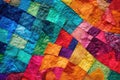 close-up of colorful patchwork quilt patterns Royalty Free Stock Photo