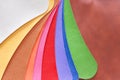 Colorful patterns of multicolored leather material  sheet texture overlap abstract background Royalty Free Stock Photo