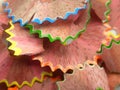 Close up of colorful pencil shavings Royalty Free Stock Photo