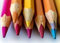 Close-up of Colorful Pencils Aligned in a Row