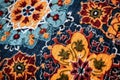 close-up of a colorful persian rug pattern