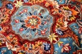 close-up of a colorful persian rug pattern