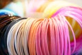 Close up of colorful plastic bands for hair Royalty Free Stock Photo