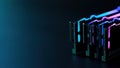 Close-up of colorful RAM memory modules on dark background Royalty Free Stock Photo