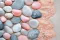 Close Up of Colorful Rocks on Beach. Generative AI Royalty Free Stock Photo