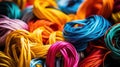 a close up of colorful ropes