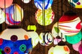 Close up colorful shining hanging lamp ball Royalty Free Stock Photo