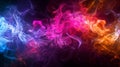A close up of colorful smoke on a black background, AI Royalty Free Stock Photo