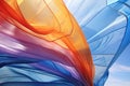 close-up of a colorful spinnaker billowing in the wind Royalty Free Stock Photo