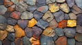 Close Up of Colorful Stone Rock Wall Royalty Free Stock Photo