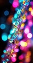 A close up of a colorful string of lights, AI Royalty Free Stock Photo