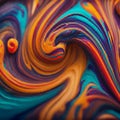 Close-Up of a Colorful Swirl Painting