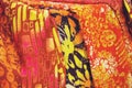 Close up of colorful tie dye batik fabric texture background