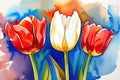 Close Up Colorful Tulips At 2309-2024 Royalty Free Stock Photo