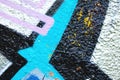 Close up of colorful urban wall texture