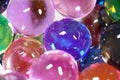 Close up of colorful water beads