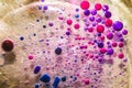 Colorful water bubbles in cooking oil Royalty Free Stock Photo