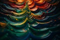 a close up of a colorful wave of paint on a black background Royalty Free Stock Photo