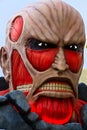 Close up of Colossus Titan at Attack on titan/Race for Survival XR Ride