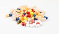 Close up of coloured pills Royalty Free Stock Photo