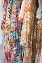 Close up of colourful dress sleeves during Momad 2023 Madrid Spain