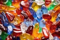 a close-up of a colourful frit of glass, ready to be melted