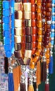 Close up of colourful, sparkling, traditional Greek worry beads