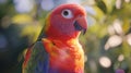 a close up of a colourfull parrot