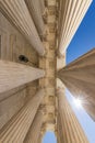 Close up of the columns of the Supreme Court building Royalty Free Stock Photo