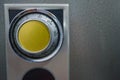 Close up of combination safe with yellow knob Royalty Free Stock Photo