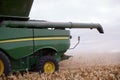 Close up of a combine harvester working Royalty Free Stock Photo