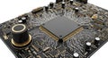 Close-up of a Complex Electronic Circuit Board with CPU Royalty Free Stock Photo