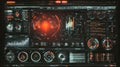Futuristic Dashboard with Glowing Interface Displays Royalty Free Stock Photo