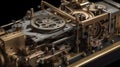 close-up of a complex mechanical device one generative AI