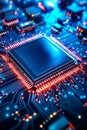 A close up of a computer chip on a circuit board