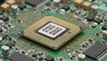 A close up of a computer processor on a circuit board (ai generated) Royalty Free Stock Photo