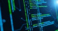 Close-up of Computer Code on a Screen Displaying Programming Information Royalty Free Stock Photo