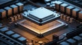 Close-up of a Computer CPU Microprocessor photo microchip Royalty Free Stock Photo
