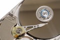 Close up of a computer hard drive internal