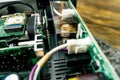 Close Up of Computer Internals of an amplifier Royalty Free Stock Photo
