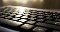 Close-up of a computer keyboard with black keys and white letters, angled to the right. The image Royalty Free Stock Photo