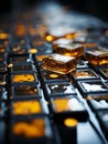 a close up of a computer keyboard with a lot of keys on it Royalty Free Stock Photo