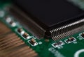 Close-up of computer microchip, macro, circuit