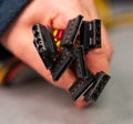 close-up of computer power supply connectors.. Royalty Free Stock Photo