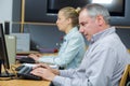 Close up computer programming group